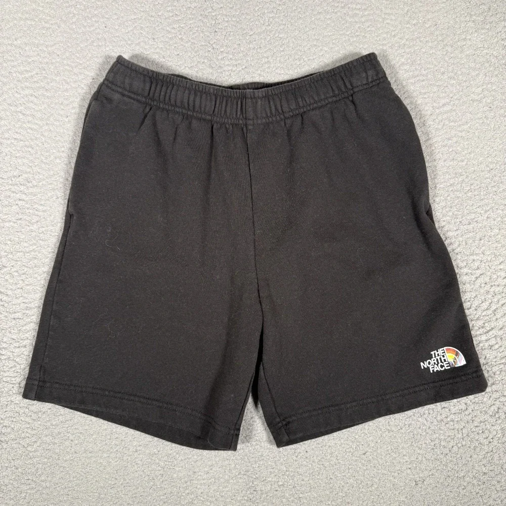 The North Face Shorts Mens Small Black Sweatshorts Elastic Waist Drawstring Logo